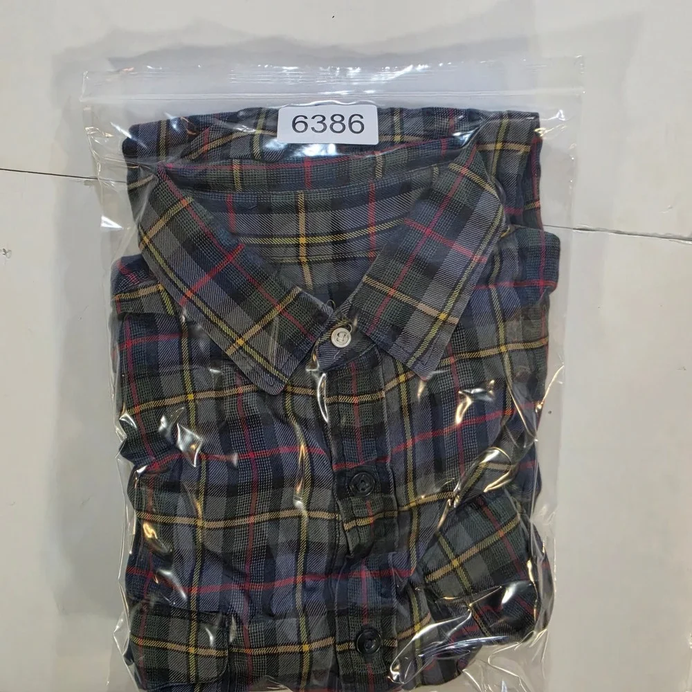 Polo Ralph Lauren Mens Large Plaid Flannel Shirt Blue Green Red Long Sleeve